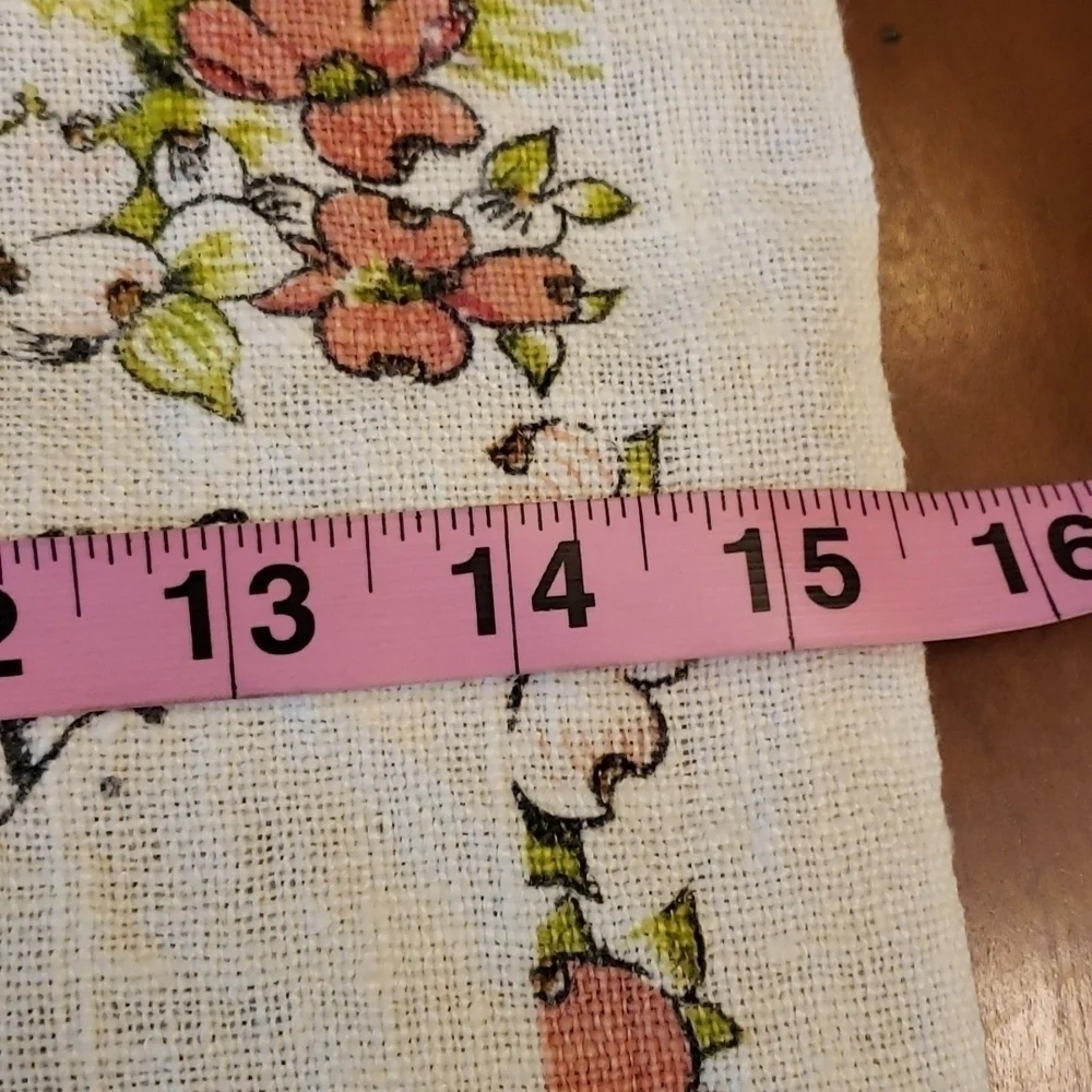 Vintage 78 linen Calendar Tea Towel bless this House Prayer Greens and Pinks